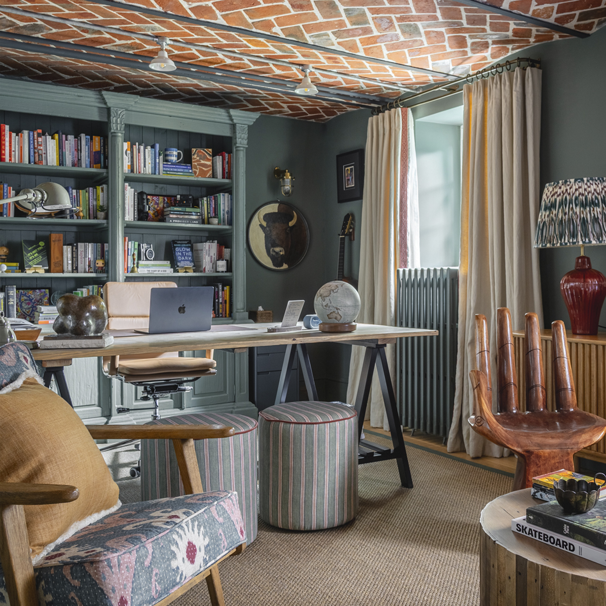 lewis and wood kanthakat design armchair in study 